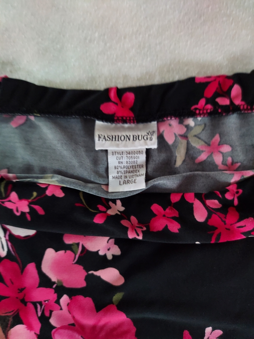 Fashion Bug Black Mini Skirt with Pink Floral Print - Picture 3 of 3